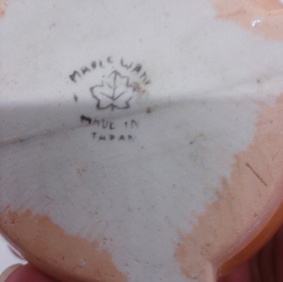 Iridescent Orange and White Squared Pitcher With Cat Handle - Picture 4 of 5